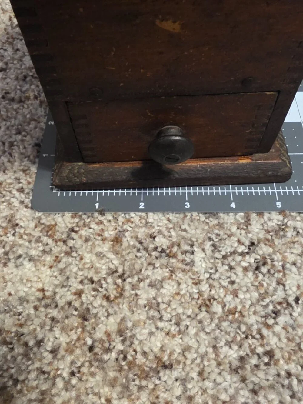 19th Century Antique Walnut Sewing Box Pin Cushion handmade vtg two compartments